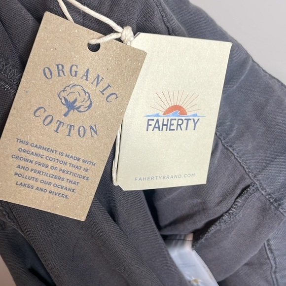 Faherty | Women’s Arlie Tie Waisted Shorts Grey Linen Blend Size XL NWT - Picture 6 of 7